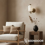 Load image into Gallery viewer, Eloise Brass Wall Sconce – Elegant Milk Glass Vintage Lighting