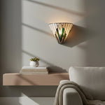 Load image into Gallery viewer, TF Astoria Vintage Fan-Shaped Wall Lamp — Handcrafted Art Glass — For Bedroom Accent Light