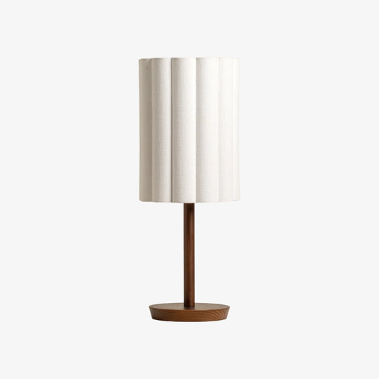 Lámpara de Mesa Linbron con Pantalla de Tela Moderna y Base de Madera – Iluminación Ambiental Suave para Dormitorio o Sala