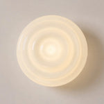 Cargar imagen en el visor de la Galería, Warm glowing ribbed glass wall lamp front detail