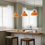 Load image into Gallery viewer, Glebe Glossy Glass Dome Pendant Lamp – Industrial Orange Hanging Light for Kitchen and Dining Room