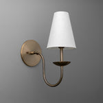 Load image into Gallery viewer, Curva Metal White Linen Sconce - Classic Brass Wall Light for Bedrooms