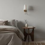 Bild in der Galerieansicht laden, Serena Elegante Bogen-Wandleuchte – Moderne Wandlampe mit Stoffschirm für Flur und Schlafzimmer