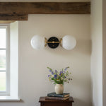 Load image into Gallery viewer, Lumio Globe Art Deco Vanity Light -  Opal Globe Bathroom Sconce