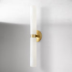 Load image into Gallery viewer, Rivora Double-Short Fluted Glass Modern Wall Light – Twin Bar Accent for Hallway & Patio