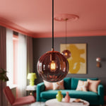 Charger l'image dans la visionneuse de la galerie, Suspension globe en verre et métal Lunorie – Suspension sculptée réglable pour espaces de repas