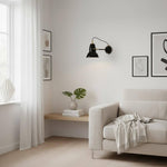 Afbeelding laden in galerijweergave, Modryx Industrieel Metalen Wandlamp - Retro-geïnspireerde Verstelbare Arm Wandlamp voor Bedzijde & Lezen