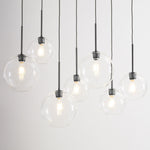 Load image into Gallery viewer, Selvion Industrial Spherical Glass Chandelier for Dining & Living Room