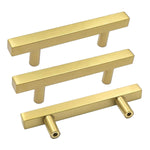 Load image into Gallery viewer, Gold Square Bar Cabinet Drawer Pulls – Modern Gold Cabinet Handles