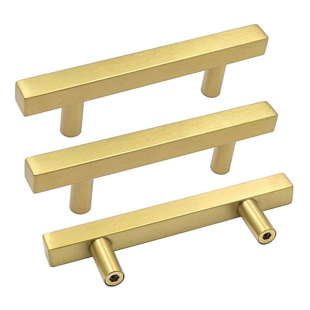 Gold Square Bar Cabinet Drawer Pulls – Modern Gold Cabinet Handles