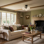 Load image into Gallery viewer, Glorica Glass Globe Light - Mid Century Semi Flush Ceiling Lamp