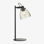 Cargar imagen en el visor de la Galería, Lámpara de Mesa Ajustable Readium - Metal Industrial y Vidrio en Cúpula para Dormitorio y Estudio