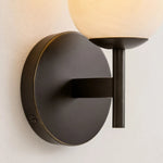 Załaduj obraz do przeglądarki galerii, Close detail of black finish round canopy and wall arm