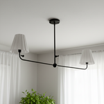 Załaduj obraz do przeglądarki galerii, Ruffmeto Żyrandol z Metalową Ramą i Falowanym Abażurem do Jadalni, Przedpokoju i Salonu