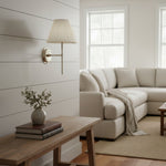 Afbeelding laden in galerijweergave, Cremaris metalen wandlamp met stoffen kap - tijdloze wandlamp voor binnenverlichting