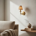 Afbeelding laden in galerijweergave, Tela traditionele messing wandlamp - klassieke wandkandelaar met gebogen arm voor woonkamer en hal