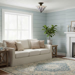 Afbeelding laden in galerijweergave, TF Astoria Decoratief Glas-in-Lood Semi Opbouwlamp – Art Deco Plafondarmatuur voor Entrees & Lounges