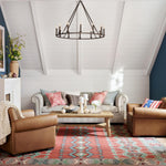 Load image into Gallery viewer, Rowan Modern Wagon Wheel Round Chandelier - Industrial Farmhouse Iron Lighting Fixture