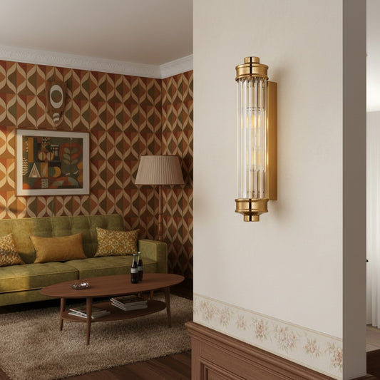 Applique da parete cilindrica a coste Bravira - Lampada da parete moderna nordica per corridoio e soggiorno U03