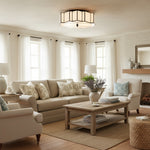 Afbeelding laden in galerijweergave, Kelsar Art Deco Tiffany Plafondlamp – Geometrische Glas-in-lood Opbouwlamp voor Woonkamer