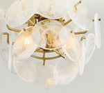 Load image into Gallery viewer, Sevra Cascading Glass Disc Round Flush Mount - Vintage Brass Ceiling Light