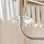 Afbeelding laden in galerijweergave, Beveline 3-licht ronde vloerlamp - facetrand glazen kapjes klassieke metalen afwerking voor woonkamers