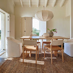 Afbeelding laden in galerijweergave, Alvian hanglamp - linnen kap met verstelbare hoogte voor gezellige eetkamer