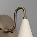 Load image into Gallery viewer, Curva Metal Cone Shade Sconce – Vintage Brass Wall Light for Entryway or Stairwell