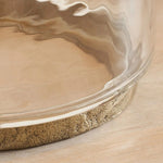 Afbeelding laden in galerijweergave, Sustaina Gerecyclede Glazen Tafellamp - Sculpturale Onregelmatige Vorm en Kuststijl voor Nachtkastje in Slaapkamer