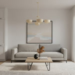 Carica immagine nel visualizzatore della Galleria, Lustrona Lampadario Multi-Luce con Paralumi a Cupola in Metallo - Design Moderno Semplificato per Sala da Pranzo