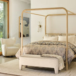 Load image into Gallery viewer, Orovia Sleek Wall Sconce – Ceramic Glass & Metal Champagne Brass