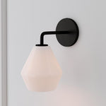 Load image into Gallery viewer, Merin Sculptural Milk Glass Geometric Wall Lamp