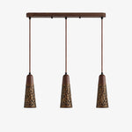 Cargar imagen en el visor de la Galería, Style A three-light hammered copper pendant