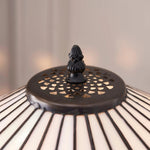 Afbeelding laden in galerijweergave, TF Fargo geometrische Tiffany-stijl lamp — amberkleurig en crèmekleurig glas accentverlichting voor slaapkamer of studeerkamer