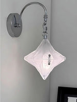 Load image into Gallery viewer, Art Deco Star Wall Sconce - Frosted Glass Light for Hallway - Astris Selene