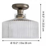 Afbeelding laden in galerijweergave, Ribora Vintage - Geïnspireerde Geribbelde Glazen Plafondlamp - Industriële Stijl Opbouwlamp voor Moderne Interieurs U05