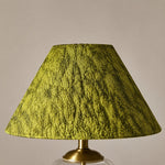 Load image into Gallery viewer, Close view of the green textured fabric lampshade