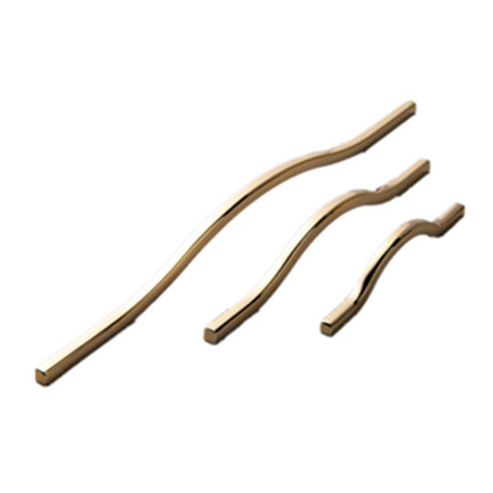 Curved Cabinet Handles – Minimalist Black Gold Cabinet Door Handle Set