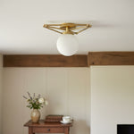Load image into Gallery viewer, Glorica Glass Geometric Brass Pendant Light - Hand-Blown Globe Design