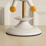 Cargar imagen en el visor de la Galería, White lamp base and brass stem detail