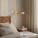 Load image into Gallery viewer, Curva Frosted Glass Globe Wall Sconce for Hallway & Entryway