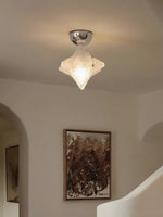 Load image into Gallery viewer, Art Deco Star Ceiling Lamp - Frosted Glass Fixture for Hallway & Entryway - Astris Ceres