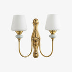 Afbeelding laden in galerijweergave, Rowanea Keramische Wandkandelaar met Stoffen Kap en Metalen Afwerking – Boerderij Moderne Ganglamp