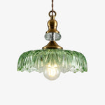 Load image into Gallery viewer, Verdoma Flower Glass Pendant Light - Vintage Floral Design for Living and Dining U01