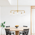 Afbeelding laden in galerijweergave, Lumivelle 5-Lichts Kiezelkroonluchter - Moderne Glazen Hanglamp