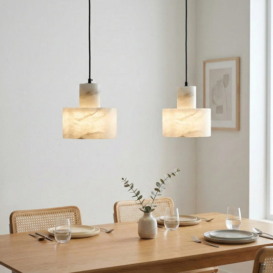 Cylorion Alabaster-Pendelleuchte – Moderne minimalistische Hängeleuchte für das Esszimmer