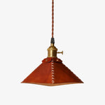 Załaduj obraz do przeglądarki galerii, Selected leather pyramid pendant lamp on white background