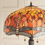 Load image into Gallery viewer, TF Dragonfly Motif Floor Lamp – Vintage Stained-Glass for Living Rooms