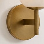 Załaduj obraz do przeglądarki galerii, Close detail of brass round canopy and wall arm