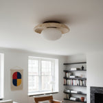 Afbeelding laden in galerijweergave, Calivra Moderne Travertijn Ronde Plafondlamp - Minimalistische Inbouwlamp voor Gang en Slaapkamer